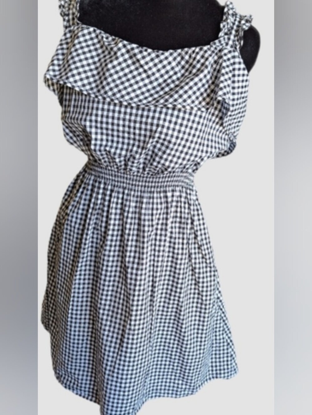 7 For All ManKind Gingham Plaid Ruffle Dress Mini Sz Large
